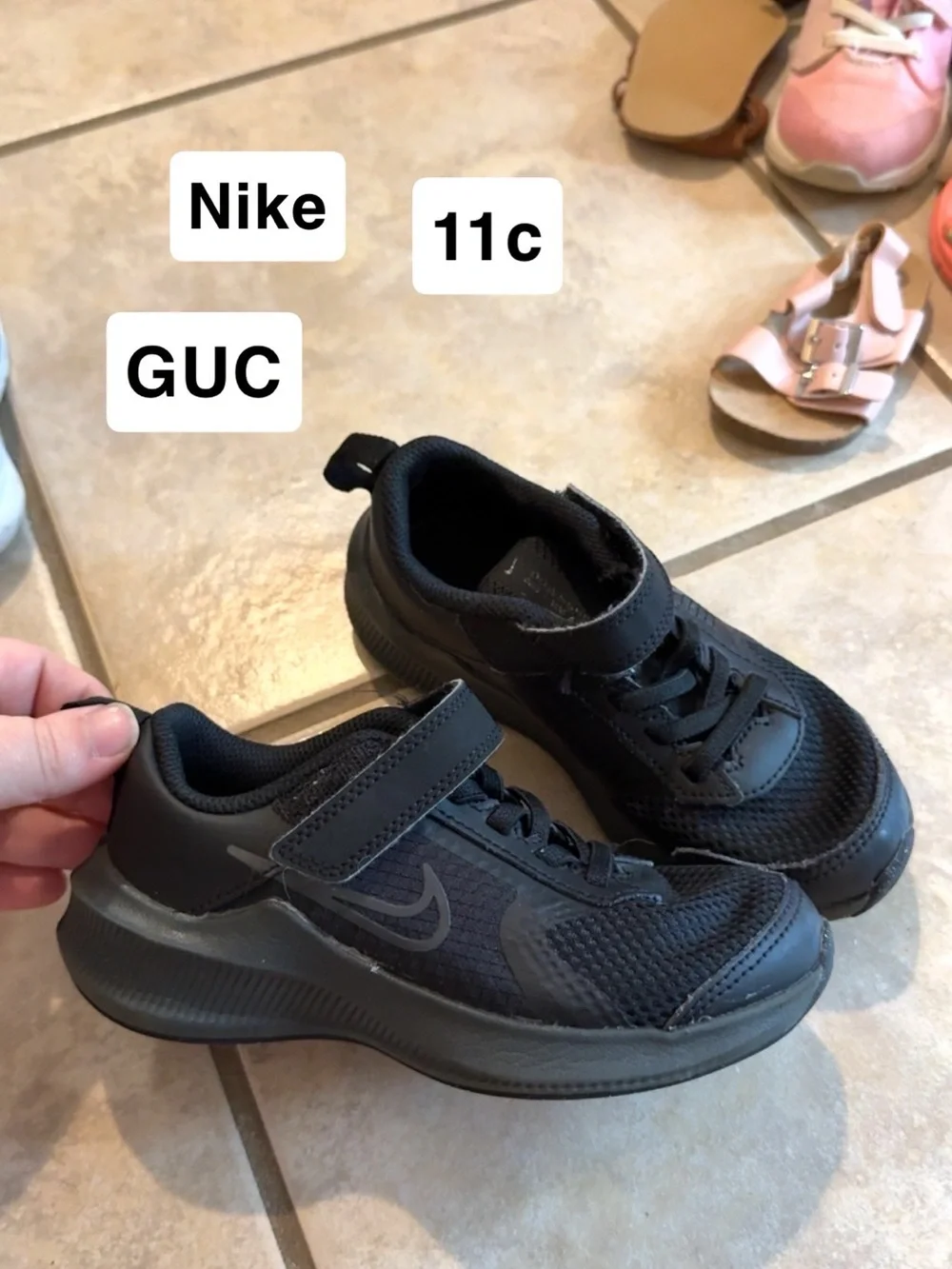 Nike Kids' Black Athletic Sneakers 11c